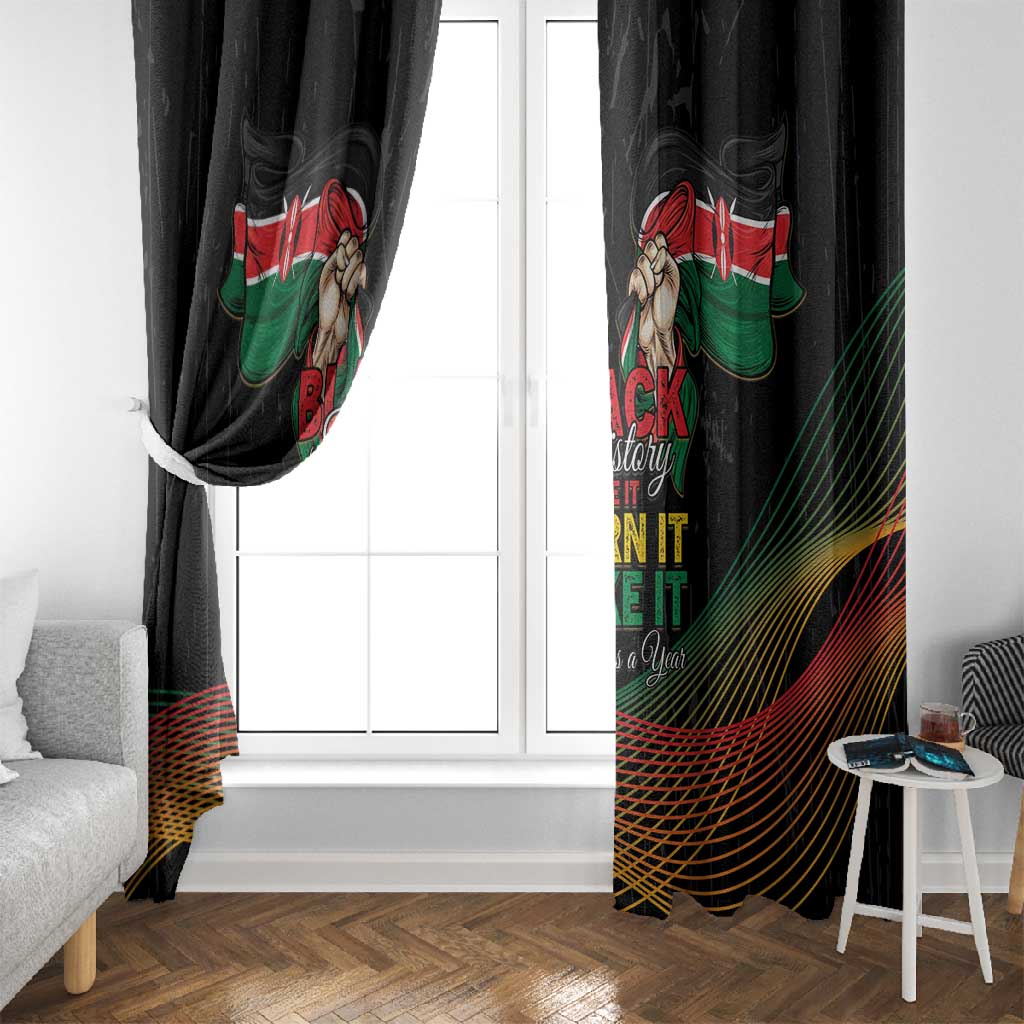 Kenya Black History Month Window Curtain Live It Learn It Make It - Wonder Print Shop