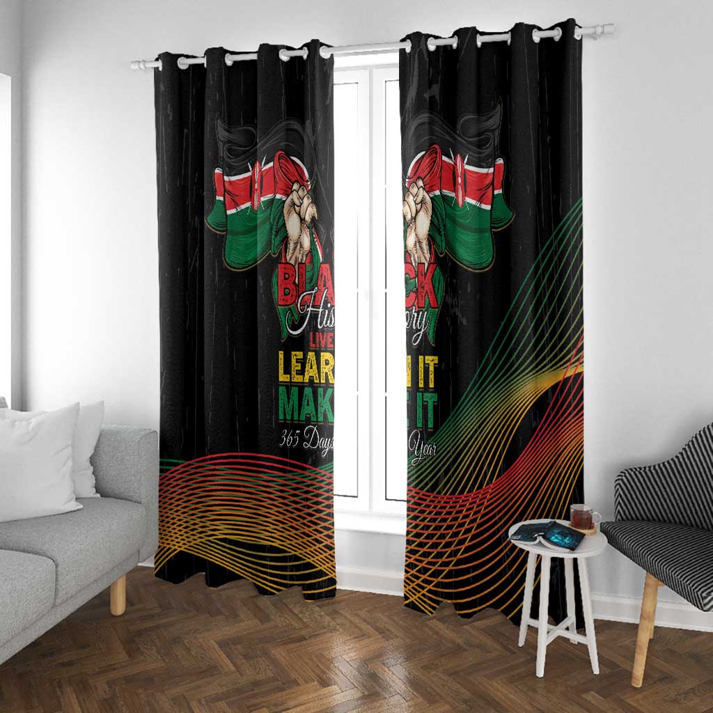 Kenya Black History Month Window Curtain Live It Learn It Make It - Wonder Print Shop