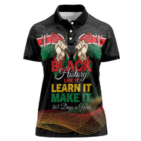 Personalized Kenya Black History Month Women Polo Shirt Live It Learn It Make It - Wonder Print Shop