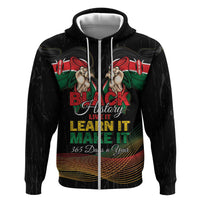 Personalized Kenya Black History Month Zip Hoodie Live It Learn It Make It - Wonder Print Shop