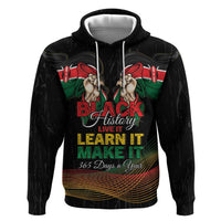 Personalized Kenya Black History Month Zip Hoodie Live It Learn It Make It - Wonder Print Shop