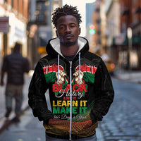 Personalized Kenya Black History Month Zip Hoodie Live It Learn It Make It - Wonder Print Shop