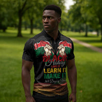 Personalized Kenya Black History Month Zipper Polo Shirt Live It Learn It Make It - Wonder Print Shop