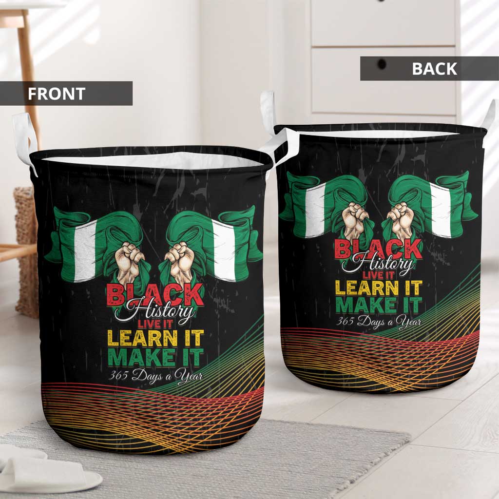 Nigeria Black History Month Laundry Basket Live It Learn It Make It - Wonder Print Shop