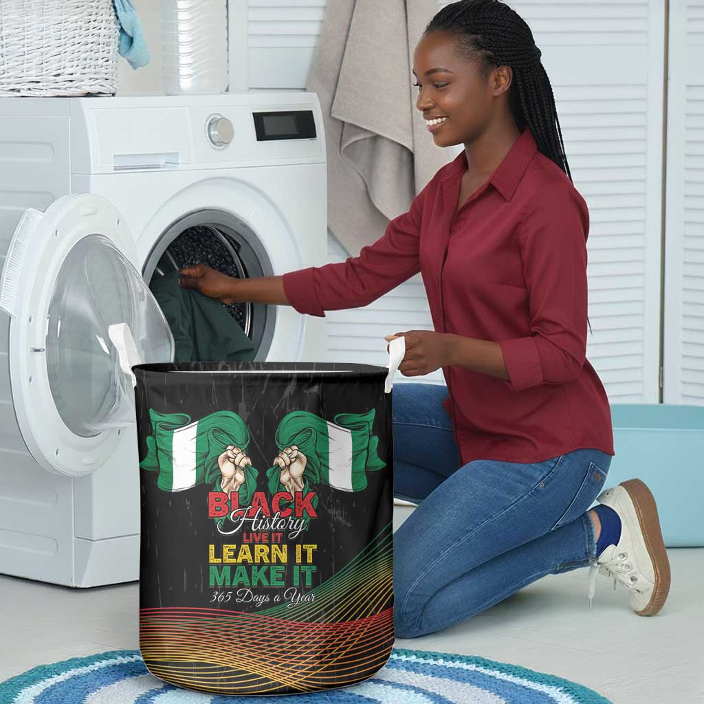 Nigeria Black History Month Laundry Basket Live It Learn It Make It - Wonder Print Shop