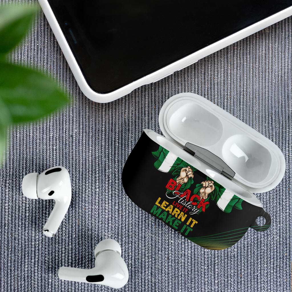 Nigeria Black History Month AirPods Case Live It Learn It Make It - Wonder Print Shop