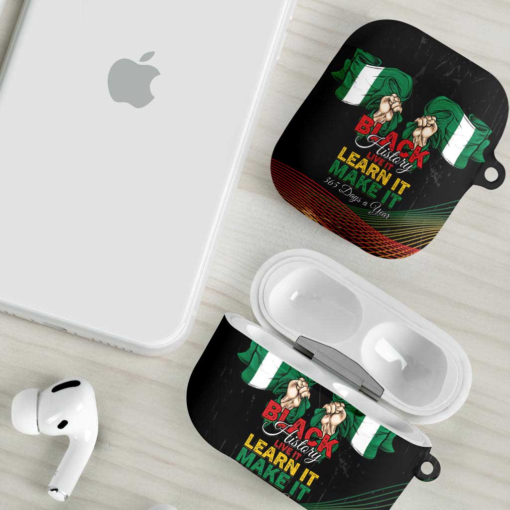 Nigeria Black History Month AirPods Case Live It Learn It Make It - Wonder Print Shop