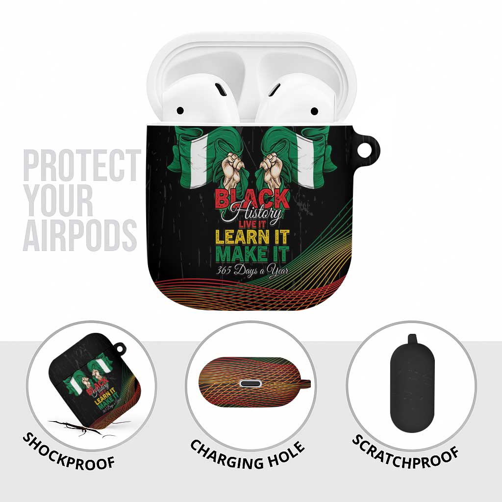 Nigeria Black History Month AirPods Case Live It Learn It Make It - Wonder Print Shop