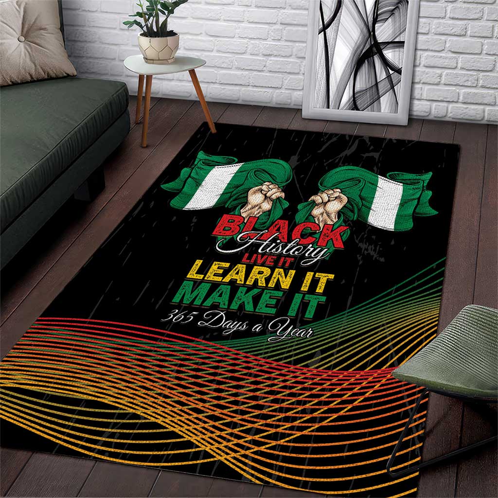 Nigeria Black History Month Area Rug Live It Learn It Make It - Wonder Print Shop