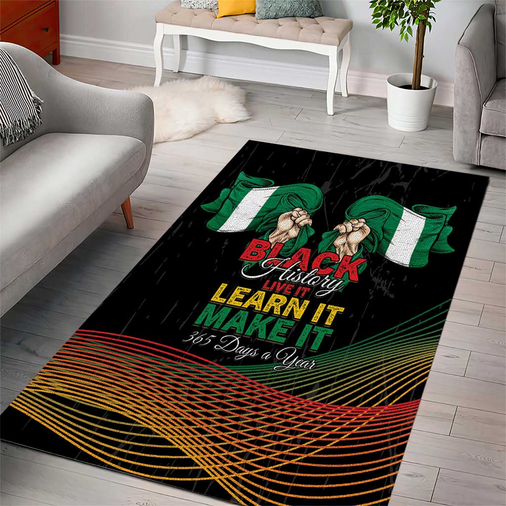 Nigeria Black History Month Area Rug Live It Learn It Make It - Wonder Print Shop