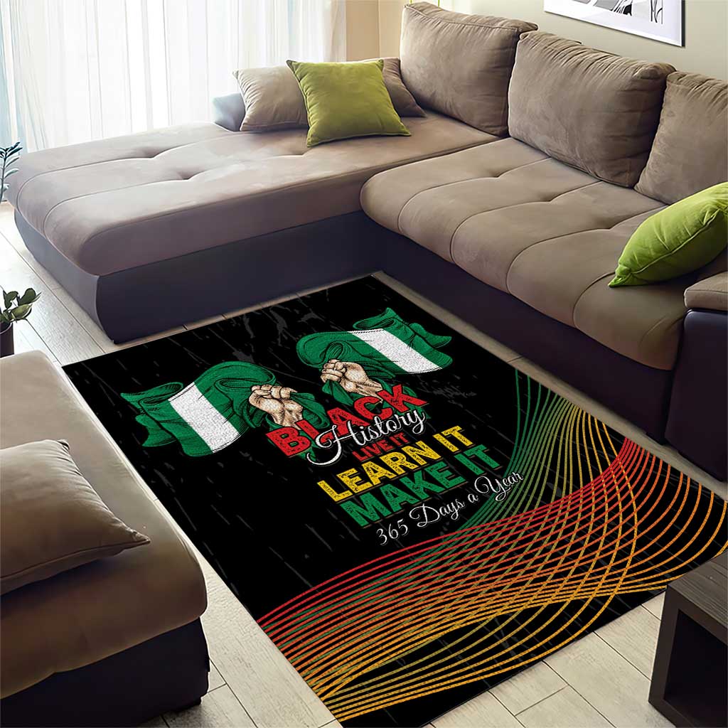 Nigeria Black History Month Area Rug Live It Learn It Make It - Wonder Print Shop
