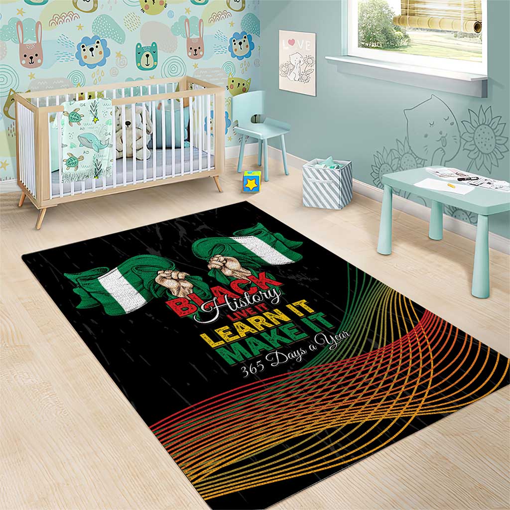 Nigeria Black History Month Area Rug Live It Learn It Make It - Wonder Print Shop