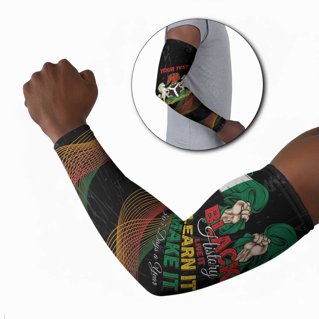 Personalized Nigeria Black History Month Arm Sleeves Live It Learn It Make It - Wonder Print Shop