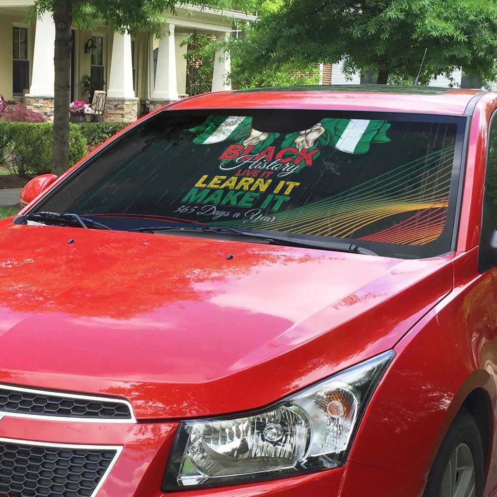 Nigeria Black History Month Auto Sun Shade Live It Learn It Make It - Wonder Print Shop