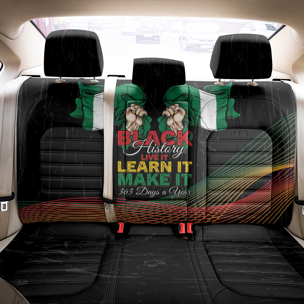 Nigeria Black History Month Back Car Seat Cover Live It Learn It Make It - Wonder Print Shop