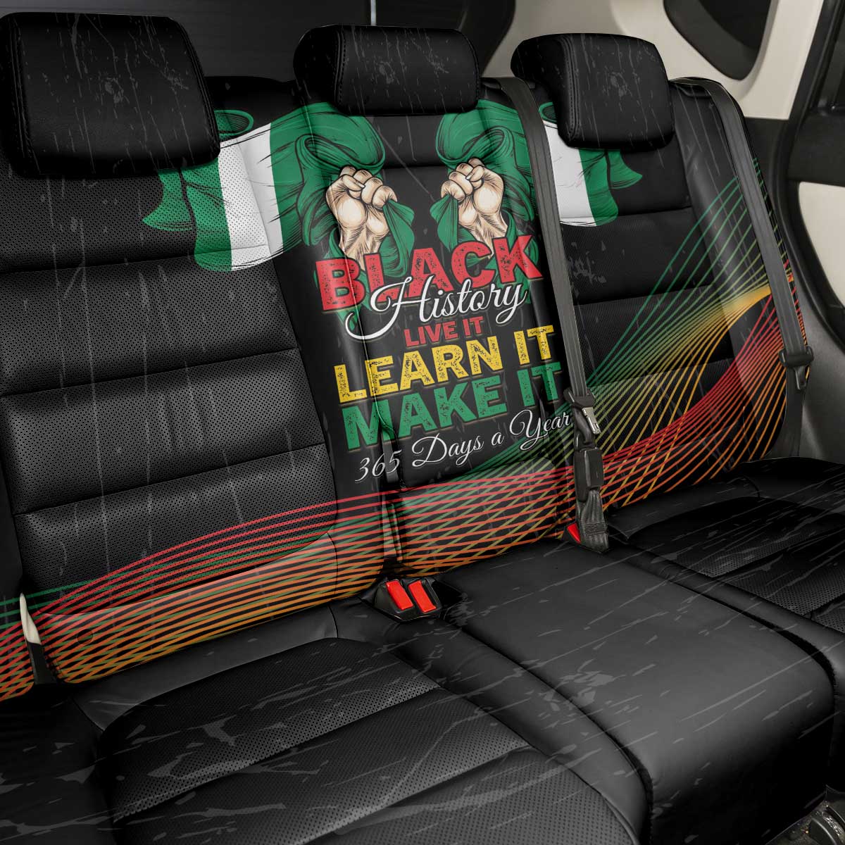 Nigeria Black History Month Back Car Seat Cover Live It Learn It Make It - Wonder Print Shop