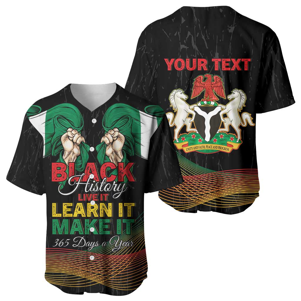 Personalized Nigeria Black History Month Baseball Jersey Live It Learn It Make It - Wonder Print Shop