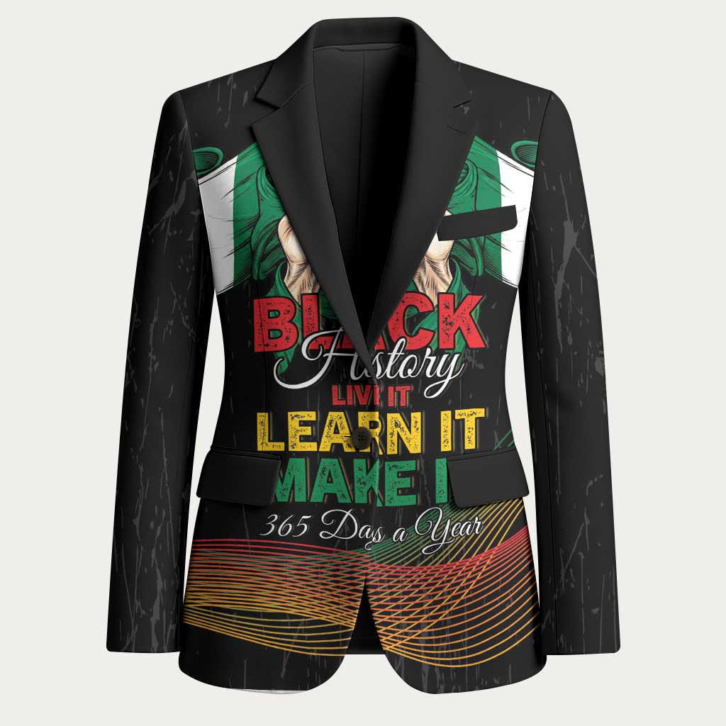 Personalized Nigeria Black History Month Blazer Live It Learn It Make It - Wonder Print Shop