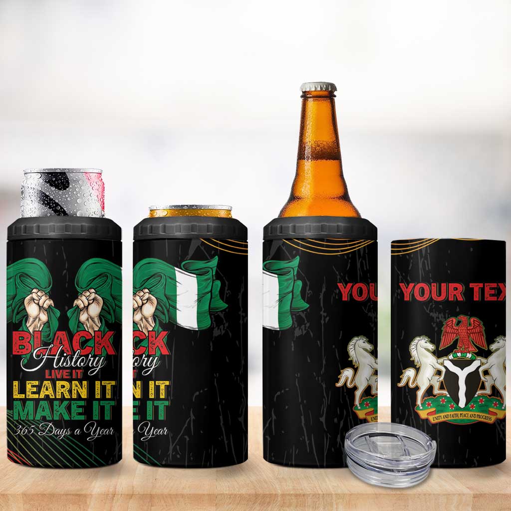 Personalized Nigeria Black History Month 4 in 1 Can Cooler Tumbler Live It Learn It Make It - Wonder Print Shop