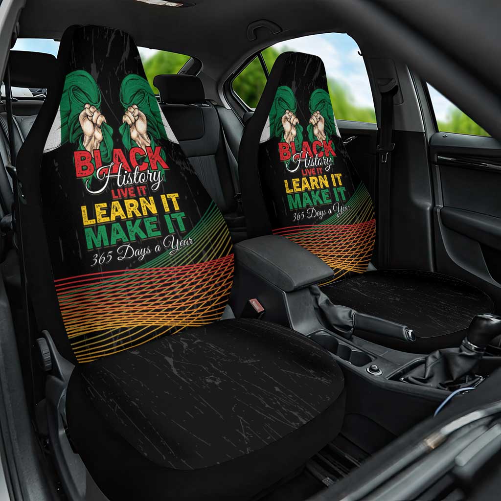 Nigeria Black History Month Car Seat Cover Live It Learn It Make It - Wonder Print Shop