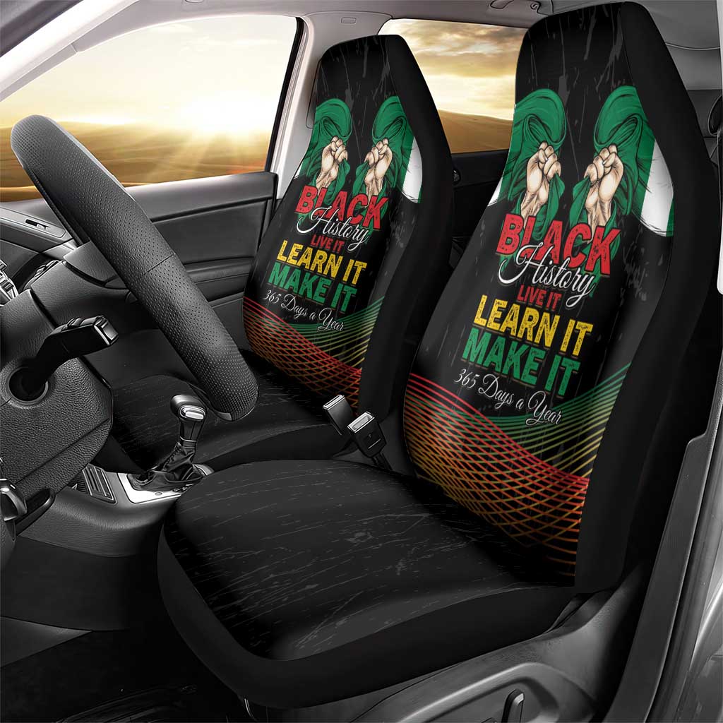 Nigeria Black History Month Car Seat Cover Live It Learn It Make It - Wonder Print Shop