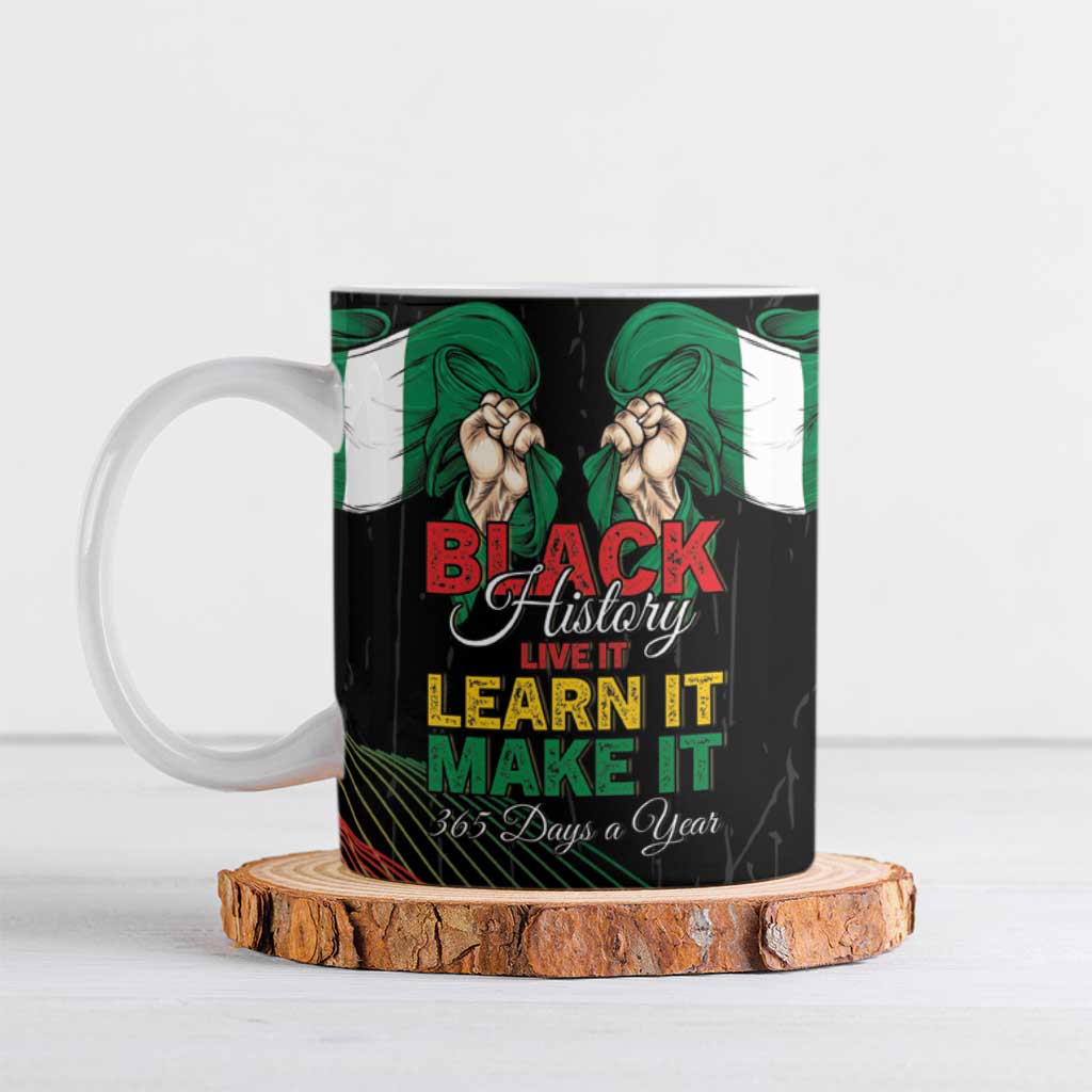 Personalized Nigeria Black History Month Ceramic Mug Live It Learn It Make It - Wonder Print Shop