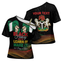 Personalized Nigeria Black History Month Cross Shoulder Shirt Live It Learn It Make It - Wonder Print Shop