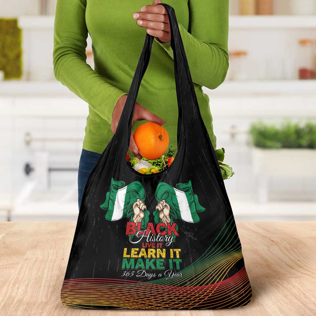 Nigeria Black History Month Grocery Bag Live It Learn It Make It - Wonder Print Shop