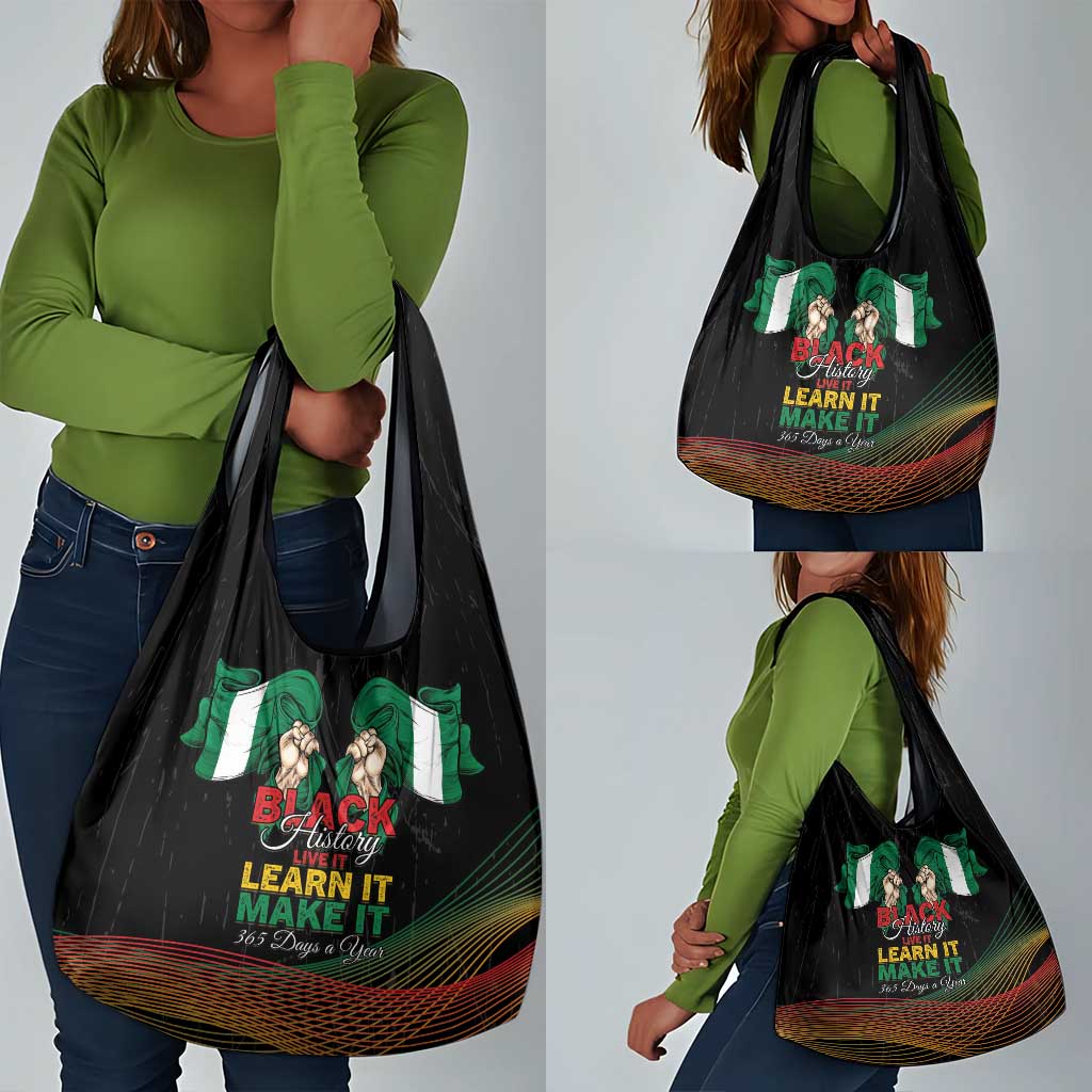 Nigeria Black History Month Grocery Bag Live It Learn It Make It - Wonder Print Shop