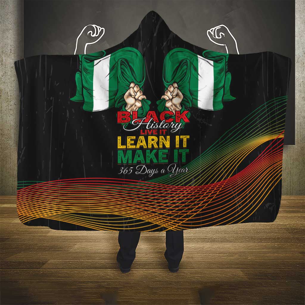 Nigeria Black History Month Hooded Blanket Live It Learn It Make It - Wonder Print Shop
