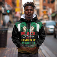 Personalized Nigeria Black History Month Hoodie Live It Learn It Make It - Wonder Print Shop