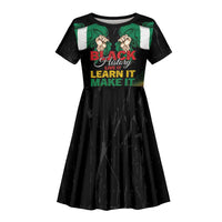 Personalized Nigeria Black History Month Kid Short Sleeve Dress Live It Learn It Make It - Wonder Print Shop