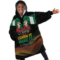 Personalized Nigeria Black History Month Kid Wearable Blanket Hoodie Live It Learn It Make It - Wonder Print Shop