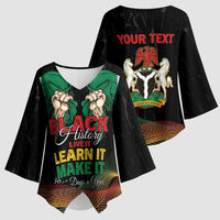 Personalized Nigeria Black History Month Kimono Sleeve Blouse Live It Learn It Make It - Wonder Print Shop