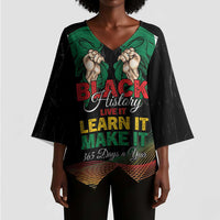 Personalized Nigeria Black History Month Kimono Sleeve Blouse Live It Learn It Make It - Wonder Print Shop