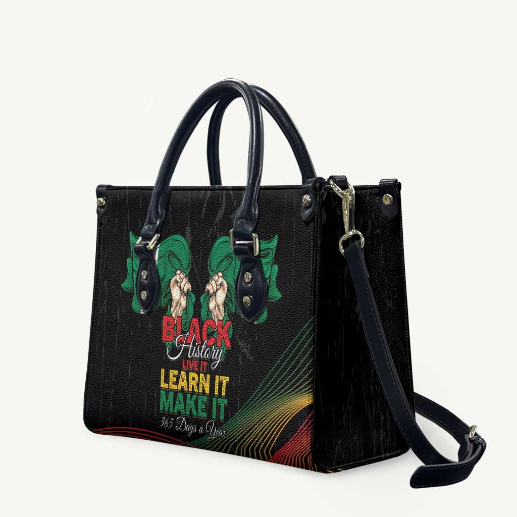 Nigeria Black History Month Leather Bag Live It Learn It Make It - Wonder Print Shop