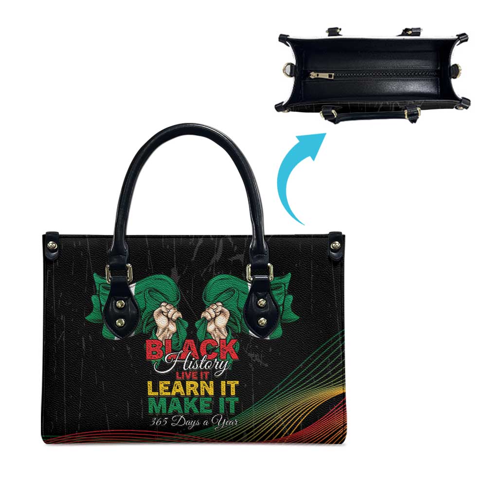 Nigeria Black History Month Leather Bag Live It Learn It Make It - Wonder Print Shop