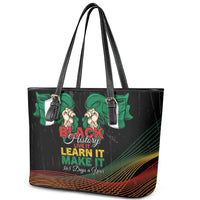 Nigeria Black History Month Leather Tote Bag Live It Learn It Make It - Wonder Print Shop