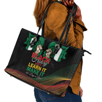 Nigeria Black History Month Leather Tote Bag Live It Learn It Make It - Wonder Print Shop