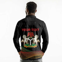 Personalized Nigeria Black History Month Long Sleeve Polo Shirt Live It Learn It Make It - Wonder Print Shop