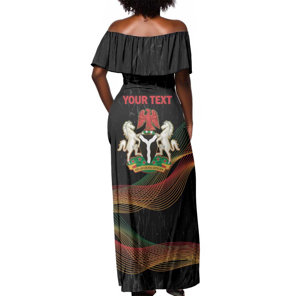 Personalized Nigeria Black History Month Off Shoulder Maxi Dress Live It Learn It Make It - Wonder Print Shop