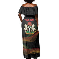 Personalized Nigeria Black History Month Off Shoulder Maxi Dress Live It Learn It Make It - Wonder Print Shop