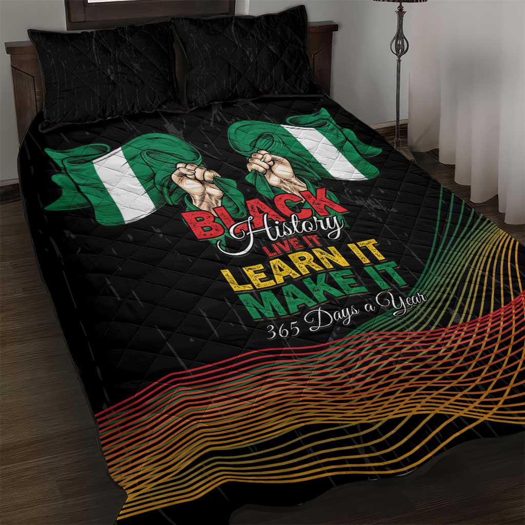 Nigeria Black History Month Quilt Bed Set Live It Learn It Make It - Wonder Print Shop