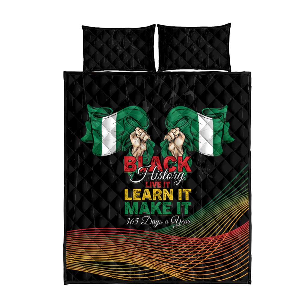 Nigeria Black History Month Quilt Bed Set Live It Learn It Make It - Wonder Print Shop