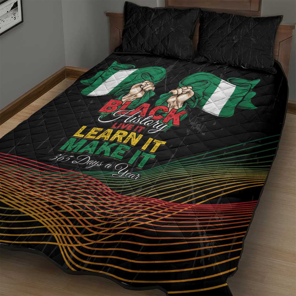 Nigeria Black History Month Quilt Bed Set Live It Learn It Make It - Wonder Print Shop