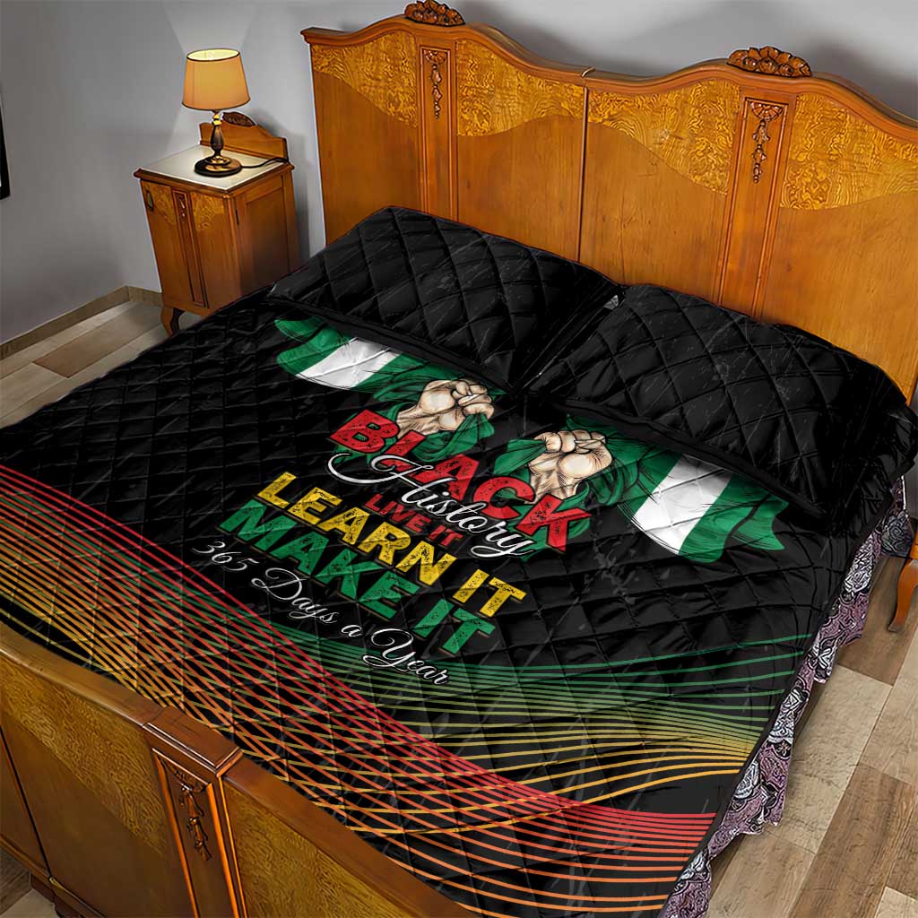 Nigeria Black History Month Quilt Bed Set Live It Learn It Make It - Wonder Print Shop
