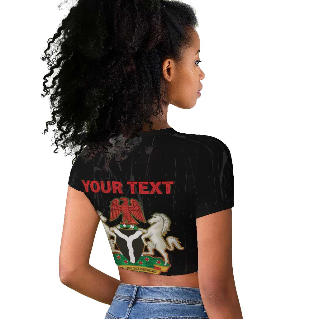 Personalized Nigeria Black History Month Raglan Cropped T shirt Live It Learn It Make It - Wonder Print Shop