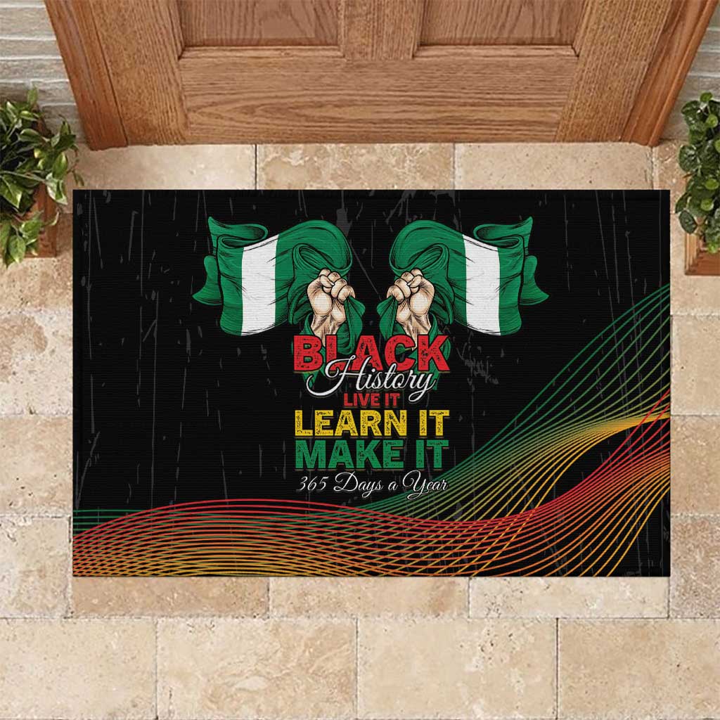 Nigeria Black History Month Rubber Doormat Live It Learn It Make It - Wonder Print Shop