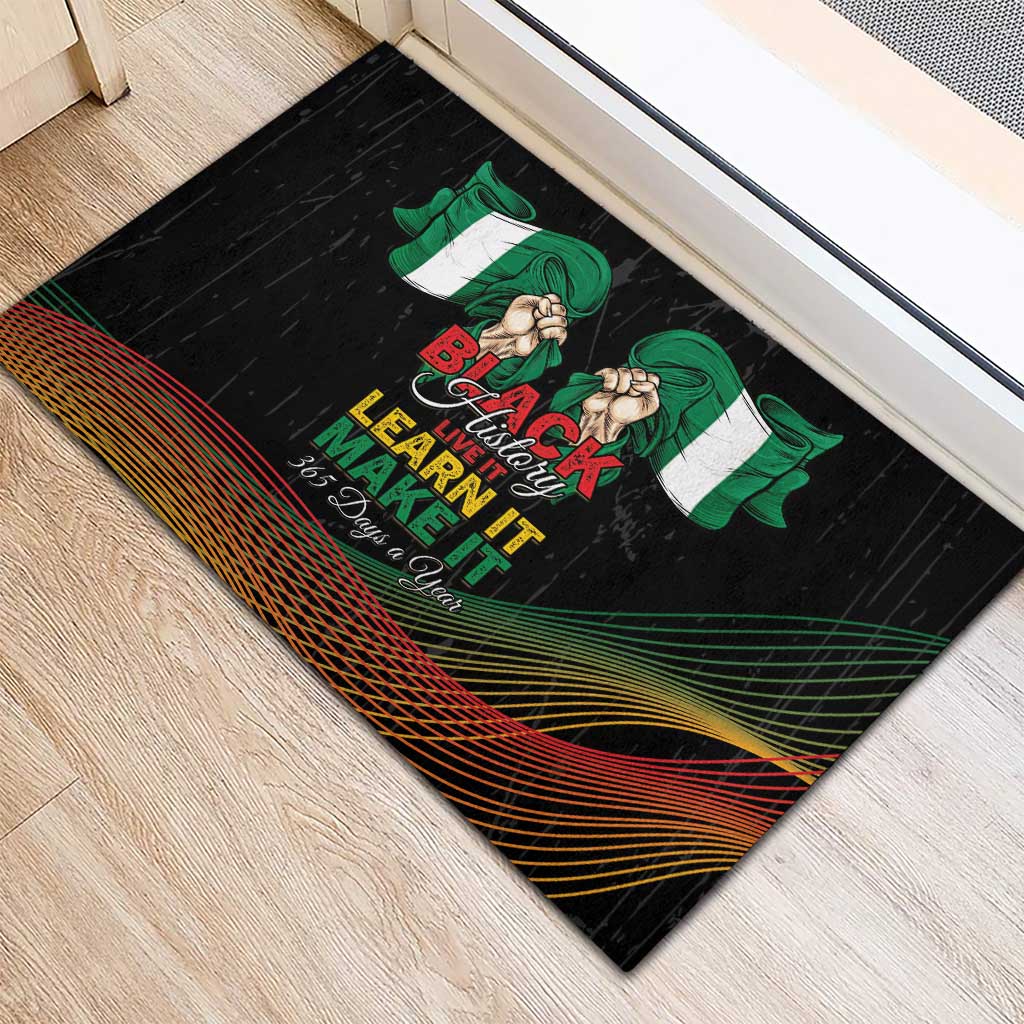 Nigeria Black History Month Rubber Doormat Live It Learn It Make It - Wonder Print Shop