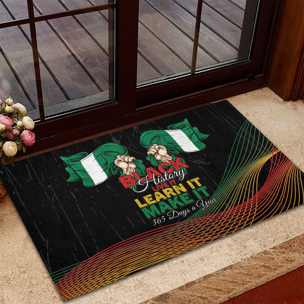 Nigeria Black History Month Rubber Doormat Live It Learn It Make It - Wonder Print Shop